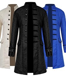 preiswerte -Herren Wintermantel übergangsjacke Trenchcoat Langer Trenchcoat Halloween Geschäft Herbst Polyester Wasserdicht Oberbekleidung Bekleidung Halloween Vintage-Stil Doppelreihig