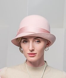 economico -elegante dolce 100% lana/cappelli di seta con colore puro/copricapo 1pc casual/vacanze rifinito