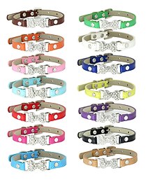 economico -simpatico gatto corda di trazione cristallo diamante osso collare per animali domestici marea di marca pu gatto cintura collare per cani