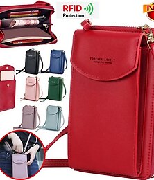 זול -תיקי crossbody מעור pu לנשים קיבולת גדולה ארנק רוכסן מצמד ארנק טלפון תיק כתף