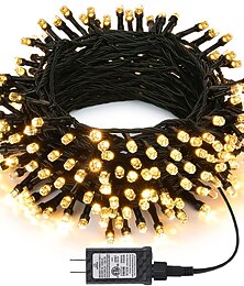 economico -elegante festa di ricevimento di nozze luci di natale a led per interni ed esterni luci di stringa fatate scintillanti 8 modalità impermeabili plug-in per decorazioni natalizie per feste di nozze