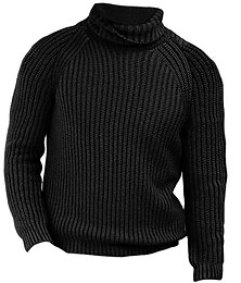 abordables -Hombre Abrigo de cuello alto Pulóveres Suéter de punto Jersey de cuello alto para hombre Estriado Tejer Recortado De Punto Cuello Alto Contemporáneo moderno Ropa Cotidiana Noche Ropa Otoño invierno