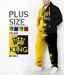 economico -Per uomo Grafico Blocco di colori 2 pezzi Set di felpe 3D Felpa con Cappuccio Tuta Manica Lunga Pantaloni lunghi Con Cappuccio Moda Designer Casual Quotidiano Sportivo Uscire Stampa 3D Primavera
