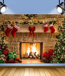 levne -vánoční ozdoby Santa Claus Vánoce velká stěna gobelín umění výzdoba deka foto pozadí pozadí opona piknik ubrus závěsný domácí ložnice obývací pokoj kolej 3d krb strom dárek polyester