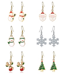 Χαμηλού Κόστους -Χριστουγεννιάτικη διακόσμηση αυτιών γάντζοι δημιουργικά γυναικεία σκουλαρίκια γιορτινά χριστουγεννιάτικα κοσμήματα σκουλαρίκια