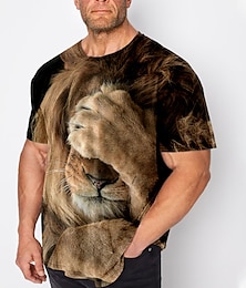 preiswerte -Herren Übergröße T Shirt Groß und hoch Graphic Rundhalsausschnitt Bedruckt Kurzarm Frühling Sommer Modisch Strassenmode Basic Komfortabel Casual Sport Oberteile