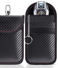 Недорогие -Фарадей-сумка для ключей (2 упаковки) Защитная клетка Фарадея для автомобилей с блокировкой RFID сигнала Защитная сумка для ключей с двойным слоем карбонового материала против кражи