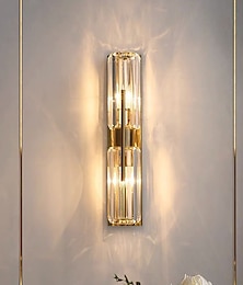economico -Applique Da Parete A Led In Cristallo Applique Da Parete Di Lusso Oro Elegante Lampada Da Parete A Muro Decorazione Illuminazione Per Camera Da Letto Soggiorno Corridoio Ristorante