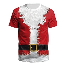 abordables -Navidad Papá Noel Traje de cosplay T-Shirt Pullover Patrón Gráfico Camiseta Para Pareja Hombre Mujer Adulto Impresión 3D Casual Diario
