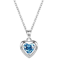 cheap -Pendant Necklace Rhinestones S925 Sterling Silver Women's Vintage Fashion Artistic Geometrical Heart Heart Shape Necklace For Street Daily Holiday