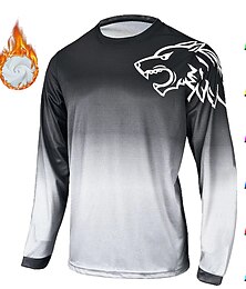 cheap -Men's Downhill Jersey Long Sleeve Mountain Bike MTB Road Bike Cycling Wine Red Yellow Red Gradient Wolf Bike Sports Gradient Wolf Clothing Apparel