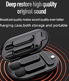 preiswerte -Wireless Lavalier Microphone Noise Cancelling Audio Video Recording for iPhone/iPad/Android/Xiaomi/Samsung Live Game Mic