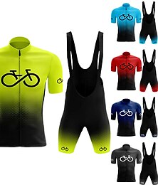 economico -21Grams Per uomo Maglia con salopette corta da ciclismo Manica corta Ciclismo da montagna Cicismo su strada Nero Rosso Blu Pop art Gradiente Bicicletta Completo tuta Pad 3D Traspirante Traspirazione