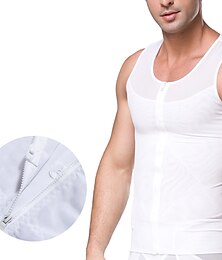 economico -Per uomo Intimo Allenatore in vita Modellatore del corpo Colore puro Semplice Comoda Interni Giornaliero Poliestere Dimagrante Girocollo Senza maniche Inverno Autunno Nero Beige
