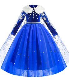 halpa -Frozen Satuteema Prinsessa Elsa Kukka tyttö mekko Teema juhlapuku Tylli Mekot Cosplay Elokuva-cosplay for Tyttöjen Lasten Karnevaali Naamiaiset Häät Häävieras