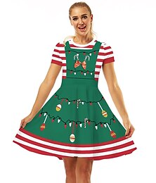 cheap -Dailywear Dress Christmas Dress Women's Costume Vintage Cosplay Christmas Christmas