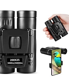 cheap -200x25 High Power Compact Binoculars with Clear Low Light Vision Large Eyepiece Waterproof Binocular for Adults Kids High Power Easy Focus Binoculars for Bird Watching Outdoor Hunting Travel