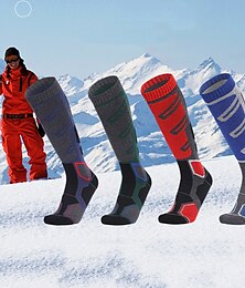 economico -Per uomo Calze da escursionismo Calze da sci Calzini Sportivi Calore Termico Antivento Traspirante Morbido Inverno Esterno Grigio blu scuro Colore blu grigio grigio verde per Caccia Sci / Snowboard