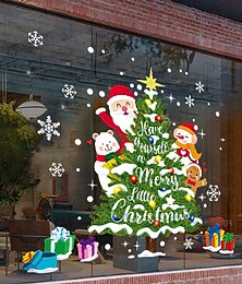 economico -grande doppio lato capodanno buon natale finestra adesivi decorazioni di natale per la casa babbo natale decalcomanie dell'autoadesivo della parete festa di natale navidad decor rimovibile centro