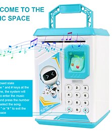 cheap -ATM Piggy Bank for Boys Girls, Mini ATM Coin Bank Money Saving Box with Password, Kids Safe Money Jar for Adults with Auto Grab Bill Slot, Great Gift Toy Bank for Kids