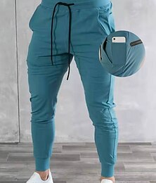 economico -Per uomo Pantaloni da jogger Pantaloni della tuta A cordoncino Tasca con cerniera Pantaloni Athleisure Inverno Traspirante Morbido Fitness Pallacanestro Corsa Standard abbigliamento sportivo