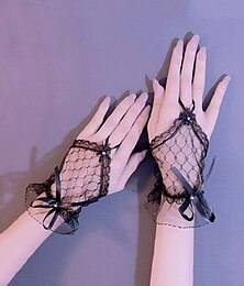 cheap -Net Wrist Length Glove Vintage Style / Lace With Bow(s) Wedding / Party Glove