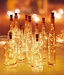economico -elegante festa di ricevimento di nozze bottiglia di vino luce con luci a led in sughero batteria inclusa ghirlanda di luci fatate festa di natale bar decorazione per matrimonio 5/10/20/30/100 pezzi