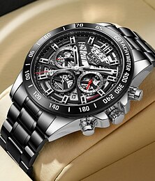 cheap -LIGE Fashion Luxury Quartz Men's Watch Waterproof Luminous Stainless Steel Sports Man Wristwatches Chronograph Relogio Masculino