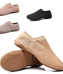 economico -Per donna Scarpe per danza jazz Scarpe da ballo Da allenamento Professionale Mezzepunte Piatto Punta tonda Mocassino Senza chiusura Per adulto Per bambini Nero Grigio scuro Cammello