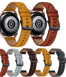 billige -Klokkerem til Samsung Watch 3 45mm, Galaxy Wacth 46mm, Gear S3 Classic / Frontier, Gear 2 Neo Live Ekte lær Erstatning Stropp 22mm Armbånd