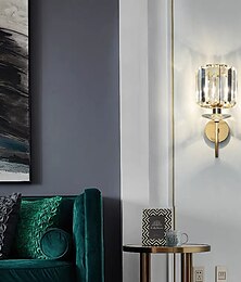 cheap -LED Wall lights, Luxury Living Room Crystal Wall Sconce Lighting Gold Polished Steel Crystal Wall Lamp Creativity Bedroom Hallway Led Cristal Wall Lights,Lighting Chandelier