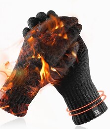 abordables -Men's 1 Pair Winter Gloves Gloves Knitted Gloves Work Outdoor Gloves Stylish Non-slip Solid Colored Black Gray