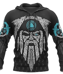 cheap -Vikings Warriors Viking Tattoo Hoodie Cartoon Manga Anime 3D Front Pocket Graphic For Couple's Men's Women's Adults' 3D Print Casual Daily