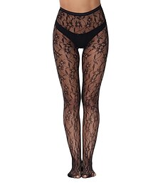 economico -Per donna Collant Calze Calze a rete Collant Sollevamento dei glutei Modellamento delle gambe Elevata elasticità Retato Jacquard Strappato Sensuale Nero Taglia unica