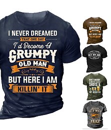 Χαμηλού Κόστους -Γραφική Γράμμα Βίντατζ Μοντέρνα Κλασσικό Ανδρικά 3D εκτύπωση Μπλουζάκι Grumpy Old Man T-shirt ΕΞΩΤΕΡΙΚΟΥ ΧΩΡΟΥ Causal Καθημερινά Κοντομάνικη μπλούζα Α B C Κοντομάνικο Στρογγυλή Ψηλή Λαιμόκοψη