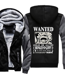 abordables -One Piece Cosplay Sweat à capuche Anime Pardessus Animé Art graphique Pour Couple Homme Femme Adulte Estampage à chaud Casual Quotidien
