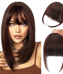 economico -clip in frangetta per le donne 100% estensioni dei capelli frangetta francese frangetta con le tempie posticci clip su frangetta francese frangetta piatta clip frangetta curva per l'uso quotidiano