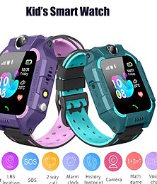 abordables -Q19 Montre intelligente 1.44 pouce Enfants Smartwatch Téléphone Wi-Fi Minuterie Rappel d'Appel Compatible avec Android iOS IP 65 enfants Moniteur de Fréquence Cardiaque Informations