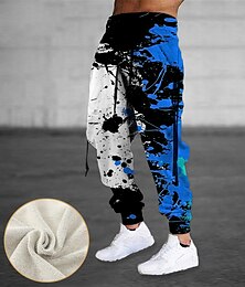 cheap -Men's Sweatpants Joggers Trousers Drawstring Side Pockets Elastic Waist Color Block Graphic Prints Comfort Breathable Sports Outdoor Casual Daily Cotton Blend Terry Streetwear Designer Red Blue