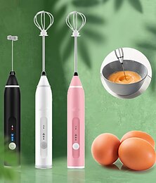 economico -montalatte palmare con 3 teste frusta caffè frullatore schiuma con usb ricaricabile 3 velocità mini frullatore elettrico per latte cappuccino cioccolata calda uovo