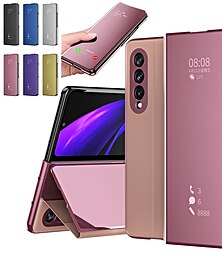 billiga -telefon fodral Till Samsung Galaxy Z Vik 6 Z Fold 5 Z Fold 4 Z Fold 3 Etui med lock Stötdämpande skal Magnet Helkroppsskydd Solid färg PC Metall
