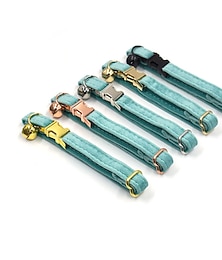 abordables -collier de chat de velours vert lac mignon collier de chat avec lettres arc est pour instagram cloche collier de chat
