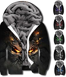 baratos -Homens Caveiras Estampas Abstratas Moletom Moletons Moletom Manga Longa Moletom com capuz Com Capuz Designer Impressão 3D Diário Esportes Preto Vermelho Zíper Imprimir Outono & inverno Designer