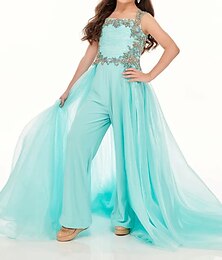 economico -Tute strascico  strascico Abito da damigella d'onore Paglietta  Performance Elsa di Frozen Abito carino da ballo in chiffon con perline Fit Frozen 3-16 anni abito da far colpo