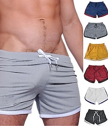 cheap -Men's Athletic Shorts 3 inch Shorts Short Shorts Running Shorts Gym Shorts Drawstring Elastic Waist Solid Color Breathable Quick Dry Short Sports Gym Bathing Sporty Casual / Sporty 1 2 Micro-elastic