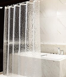 abordables -Forro de cortina de ducha transparente eva, cortina de ducha repelente al agua para cabina de ducha de baño, cubo de agua, 72x72 pulgadas