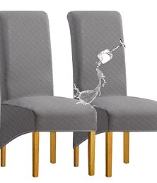 Недорогие -Чехлы для обеденных стульев, водоотталкивающие эластичные чехлы для стульев с высокой спинкой, чехлы для стульев из спандекса с резинкой для свадьбы, 1 шт.