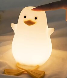 economico -anatra ha condotto le luci notturne simpatica lampada in silicone ricaricabile usb sensore di temporizzazione lampada da comodino per camera da letto regalo per bambini