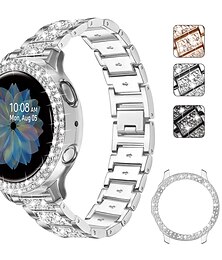 economico -Cinturino per orologio  per Samsung Galaxy Watch 5 40/44mm Watch 4 Classic 42/46mm Watch 4 40/44mm Guarda Attivo 40 mm Acciaio inossidabile Con diamantini Sostituzione Cinghia con caso Diamante Bling
