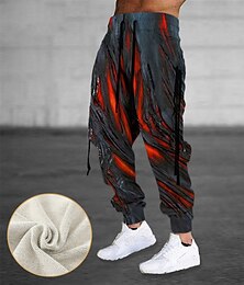 お買い得  -男性用 スウェットパンツ ジョガー ズボン ドローストリング 弾性ウエスト リボン グラフィック 履き心地よい 高通気性 スポーツ・アウトドア カジュアル 日常 コットン混 テリー ストリートファッション デザイナー ルビーレッド ブルー マイクロエラスティック